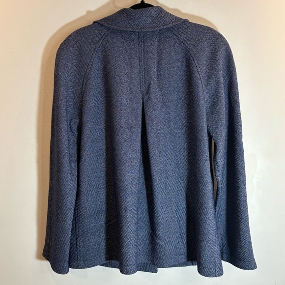 ST.JOHN Sz 12 53% Wool Textured Double Breasted Pleated Back Pockets Blazer - Picture 2 of 12